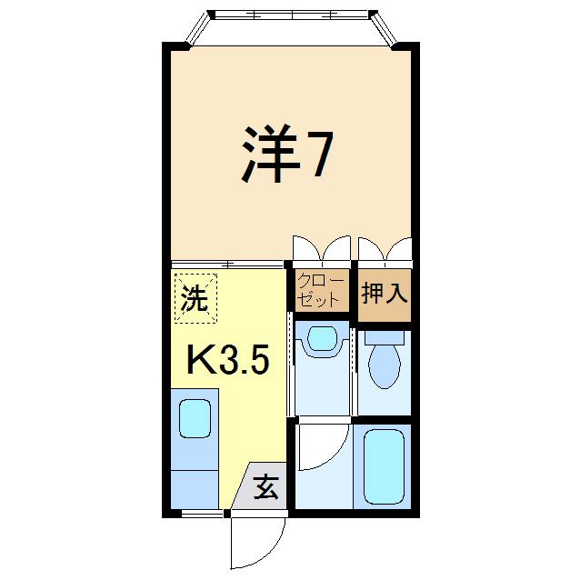 エクセレントハイム(1K/2階)の間取り写真