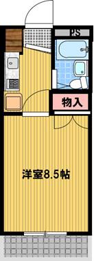 フェアビューヴィラ(1K/4階)の間取り写真