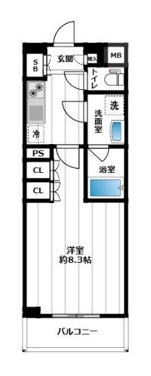 イアース小竹向原(1K/3階)の間取り写真