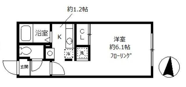 スマートリンク白金(1K/4階)の間取り写真