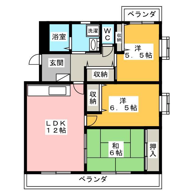 エスパレス湘南(3LDK/2階)の間取り写真