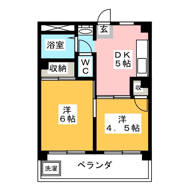 橋本ビル(2DK/3階)の間取り写真