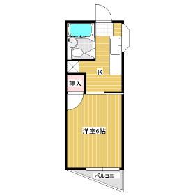 川上アパート(1K/2階)の間取り写真