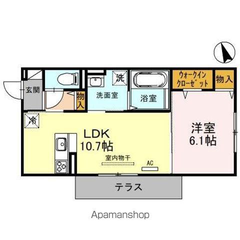 ラフィーネ八尾東(1LDK/1階)の間取り写真