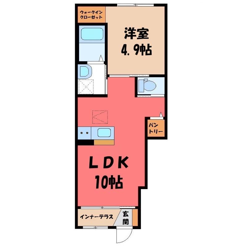 パレット(1LDK/1階)の間取り写真