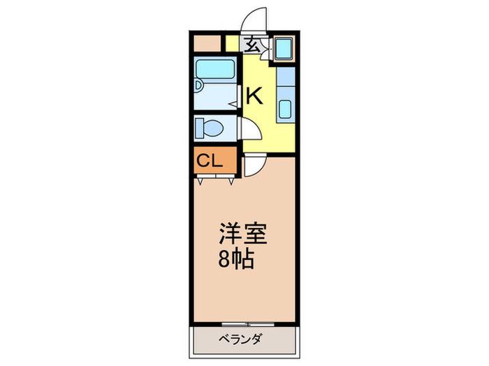 ウィスタリア大橋(1K/2階)の間取り写真