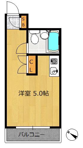 スカイコート西川口(ワンルーム/2階)の間取り写真