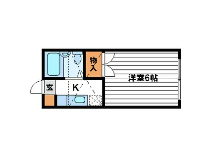 ロフティ若林A(1K/2階)の間取り写真