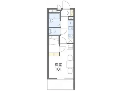 ドエル 別所(1K/2階)の間取り写真