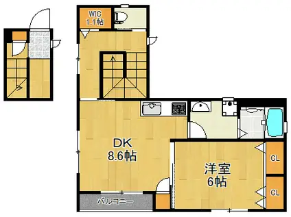 MAISON DE REPOS(1DK/1階)の間取り写真