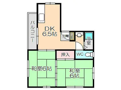 シャローム中村 2番館(2DK/3階)の間取り写真