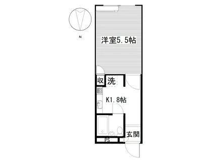 エーデルハイツ(1K/1階)の間取り写真