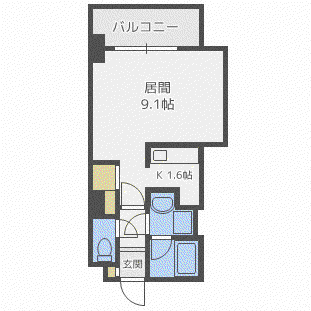 ビッグパレス北14条(1K/10階)の間取り写真