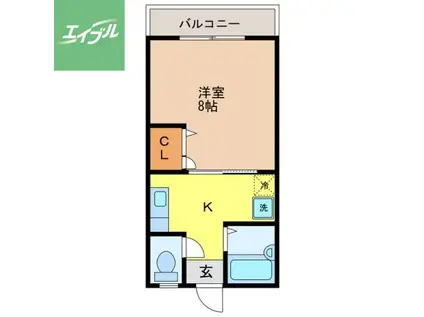 ブルーム(1K/1階)の間取り写真