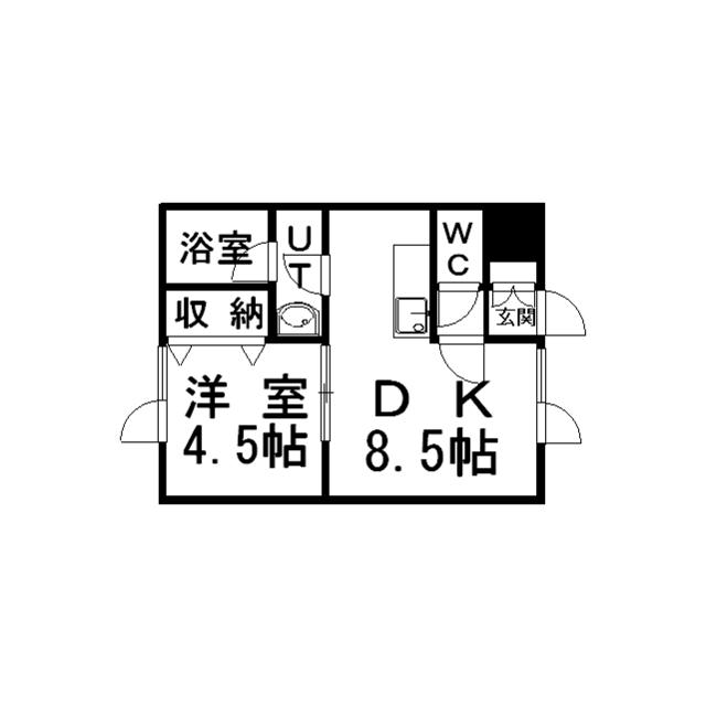 メゾンシエルブウル(1DK/1階)の間取り写真