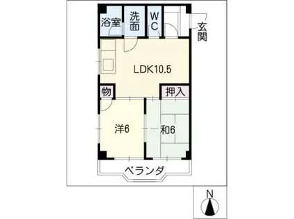 メゾン平子(2LDK/2階)の間取り写真