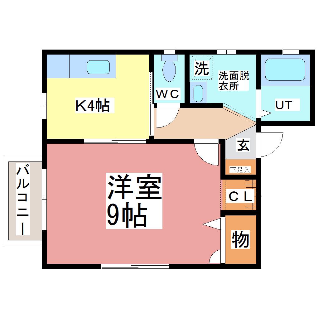 フォーブル米松(1K/1階)の間取り写真