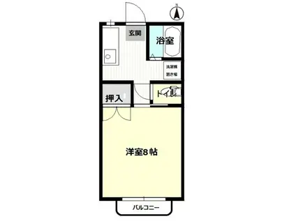 総社Sフラッツ F(1K/1階)の間取り写真