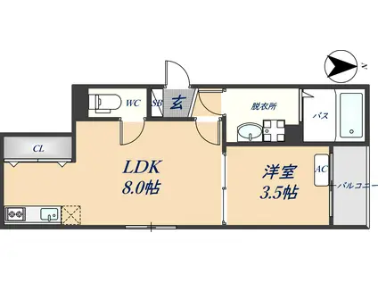 D PORTA SCALARI(1LDK/2階)の間取り写真