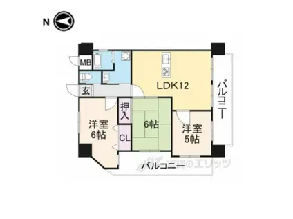 クレール郡山筒井(3LDK/4階)の間取り写真