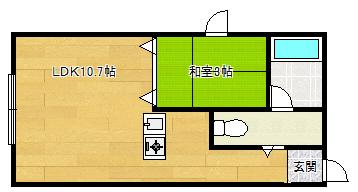 リバー1233(1LDK/2階)の間取り写真