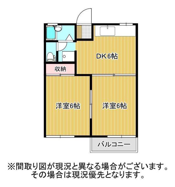 サンコート藤岡 A(2DK/2階)の間取り写真