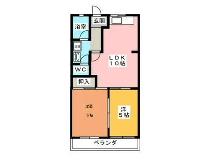 メゾンブランシェヨシダ(2LDK/1階)の間取り写真