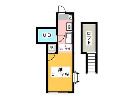 パレス六浦(ワンルーム/1階)の間取り写真