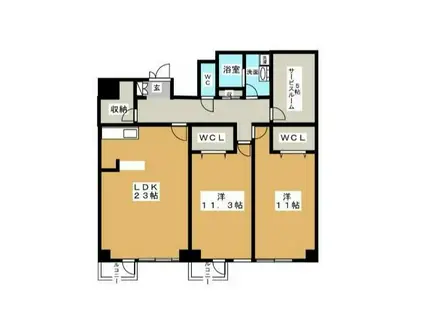 チサンマンション(2SLDK/4階)の間取り写真