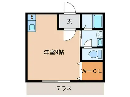 ルミエール西代 A棟(ワンルーム/1階)の間取り写真