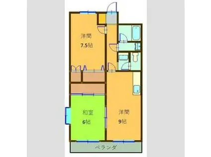 メゾン・ド・エヴァン(2DK/2階)の間取り写真