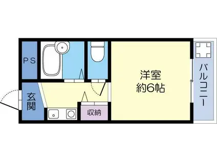 ロイヤルミサワ(1K/3階)の間取り写真