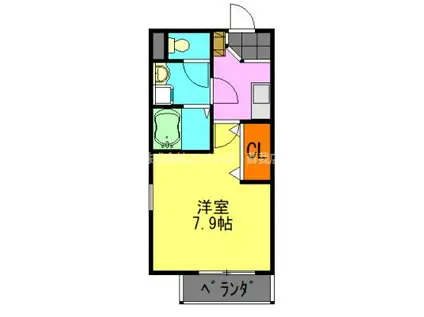 リブレアツウィンII(1K/1階)の間取り写真