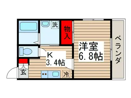 CASETTA CARINA(1K/1階)の間取り写真