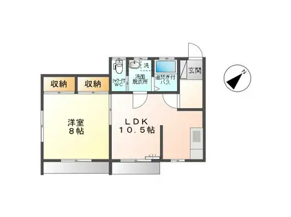 ビレッジぴころ(1LDK/1階)の間取り写真