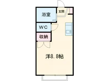 WISTARIA(ワンルーム/2階)の間取り写真