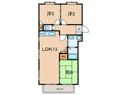 ビュー歌敷山(3LDK/3階)の間取り写真