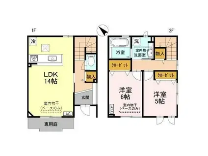 IRいしかわ鉄道 金沢駅 バス乗車時間:36分 最寄りバス停で下車 徒歩7分 2階建 築9年(2LDK/1階)の間取り写真