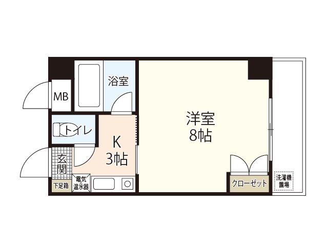 GRACIEUX河原町(1K/7階)の間取り写真