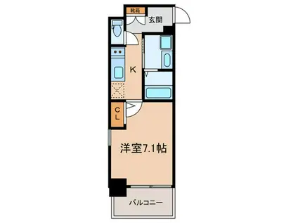 エストゥルース京都(1K/2階)の間取り写真