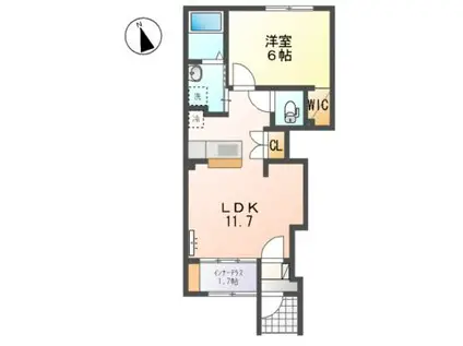 サニーコートマルエII(1LDK/1階)の間取り写真