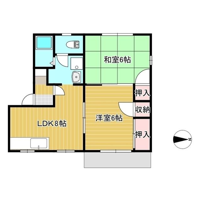 サンライズ城東(2DK/1階)の間取り写真