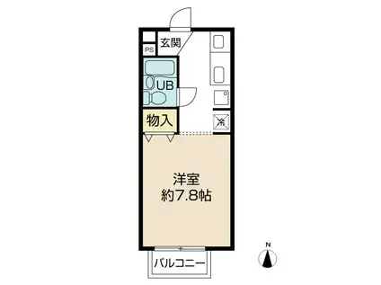 さくら苑(1K/2階)の間取り写真