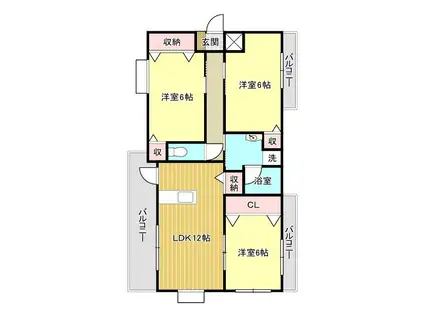 レアールマンションソレイユ(3LDK/1階)の間取り写真