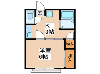 ホウレンソウ(1K/1階)の間取り写真