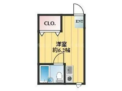 塩家アパート(ワンルーム/2階)の間取り写真