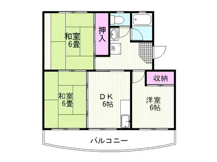 ヴィラオレンジ(3DK/2階)の間取り写真