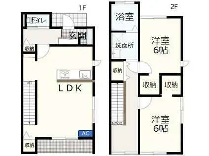 SGテラス元総社I(2LDK/1階)の間取り写真
