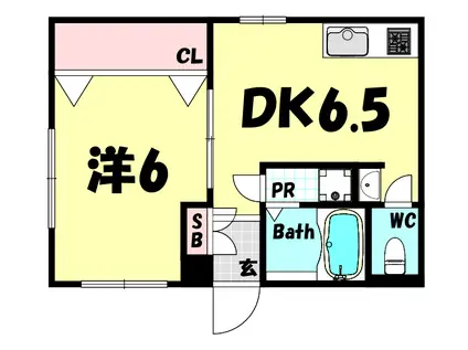 マルベリーハウス(1DK/3階)の間取り写真