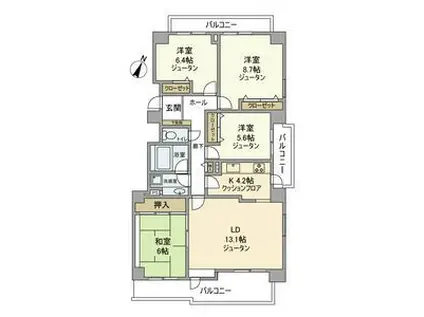 住友アビック21メイフルウイング・ウエスト(4LDK/7階)の間取り写真